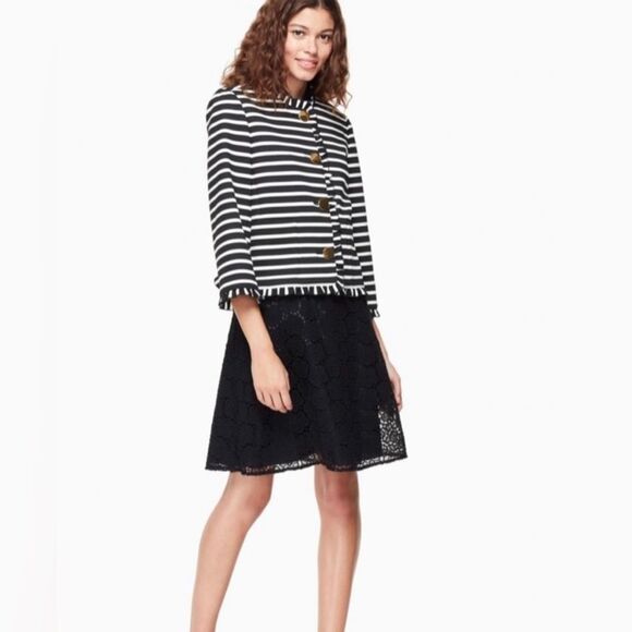 Kate Spade Brooke Street Striped Ponte Jacket Blazer Size 4. - Picture 1 of 7